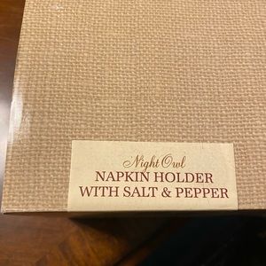 Night Owl Napkin Holder w/ Salt & Pepper Shakers